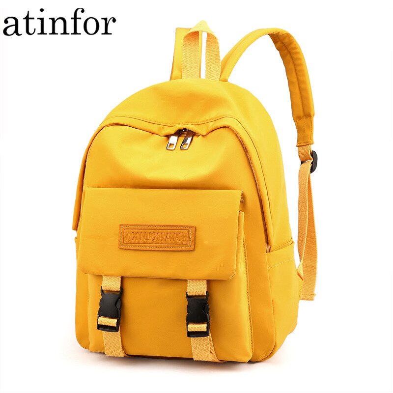 atinfor Marke Frauen fest Farbe Nylon Anti Diebstahl Rucksack Täglich Reisen Schule Tasche Pro Jugendliche Schnalle Buchen Tasche Dame Mochilas