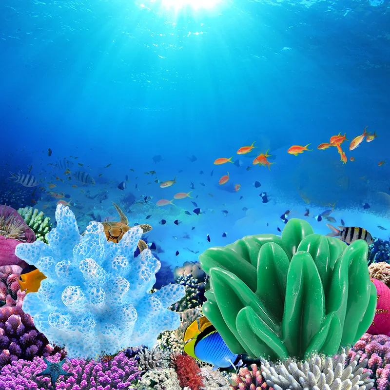 Simulated Coral Aquarium Fish Tank Farming Small Ornaments Decoration Eight Melon Fish DIY Ornaments крышка для аквариума