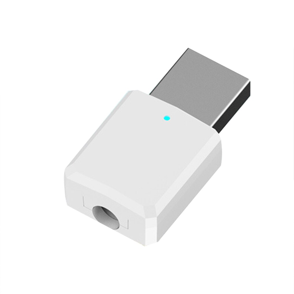 USB Bluetooth 5.0 Wireless Transmitter Adapter 2 in 1 EDR Adapter 3.5mm AUX Dongle For Car AudioTV PC Headphones Home Stereo: White