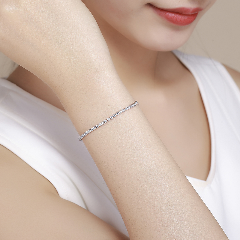 2mm 13.5cm 15-17cm Cluster CZ Link Chain Tennis Bracelets For Women Girls Friend Jewelry Thin Brass Gold Color Pulsera Bracciali