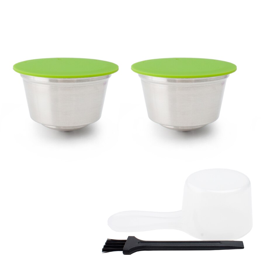 Tasse réutilisable réutilisable de Capsule de café d'acier inoxydable de goutteur de filtre de café adaptée à la Capsule de café de cafetière de Dolce Gusto: 2pod