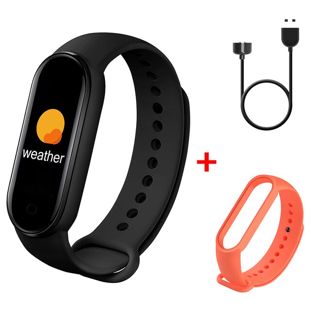 M6 Smart Bracelet Smart Watch Sport Fitness Tracker Smartband Men Women Smart Band For iOS Android Bluetooth-compatible Band: Black with Strap06