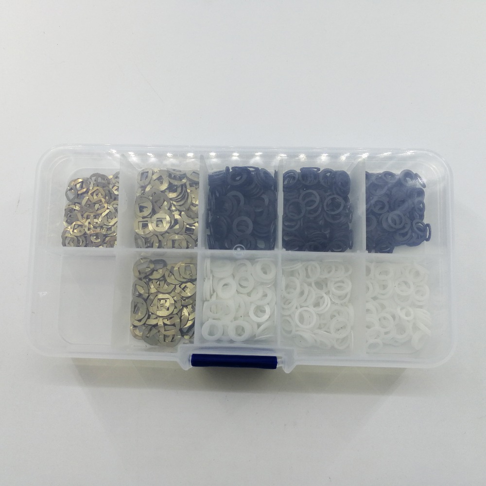 900 stks/partij in Doos Schaar Reparatie Kit Kappers Schaar Accessoire Plastic 7*5/7*4/6*4mm Ringen Kapper Salon Schaar Onderdelen