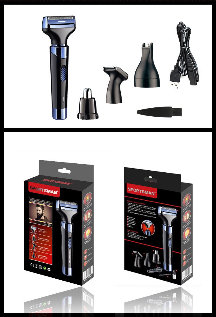 4 In 1 Mannen Neus Haar Trimmer Usb Oplaadbare Baard Haar Trimmer Wenkbrauw Trimmer Bakkebaarden Trimmer Scheerapparaat baard