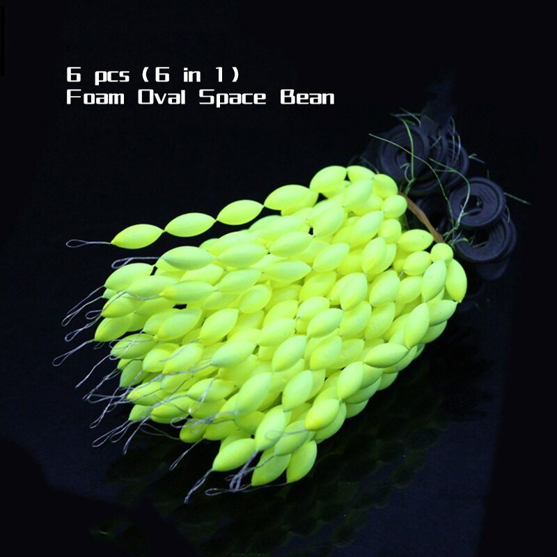 Sedal de pesca Oval Space Bean 6 en 1, cuerda Tipo XS S M L, tope de flotador, accesorios de aparejos, 60 piezas, 10 paquetes