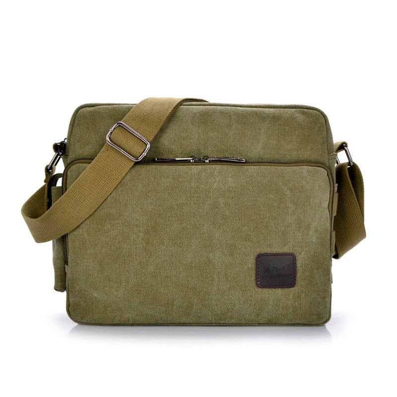 Multifunction Canvas Men Bags For Teenager Male Mochila Leisure Shoulder Bags Men Travel Bags 8 Color Bags: Army green