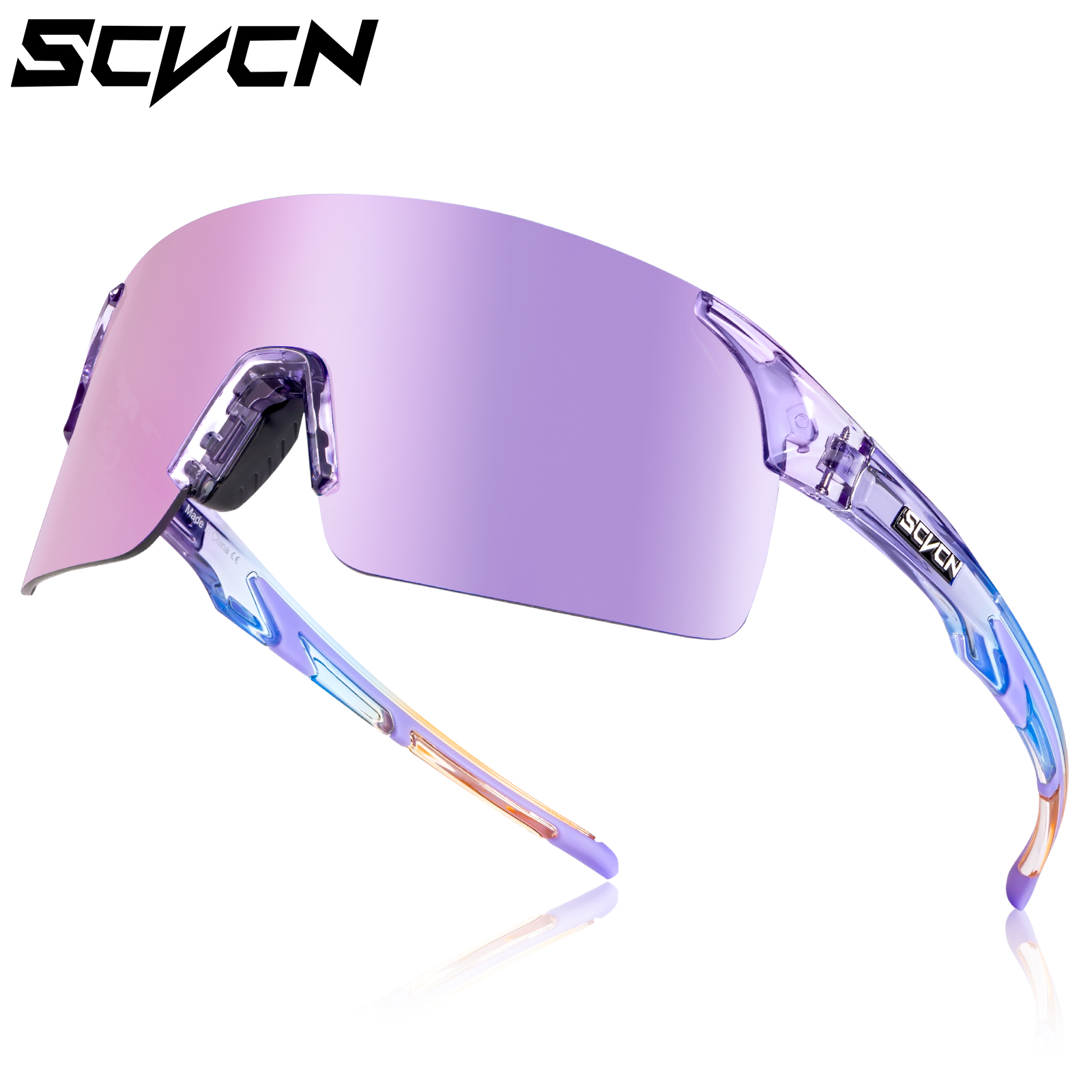 Neue scvcn Herren Fahrrad Sonnenbrille Frauen Fahrrad Brillen uv400 Gold Farbe Sport brille Brille Fahrrad Mountainbike Brille: Lavendel