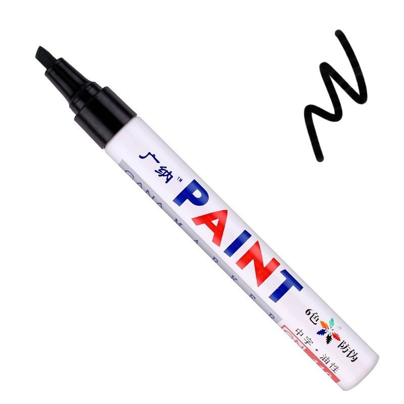 Rotulador de pintura de punta plana de colores, Graffiti, banda de rodadura de neumático de coche, CD, Metal, madera, marcador impermeable aceitoso permanente, suministros para escuela y oficina MP4