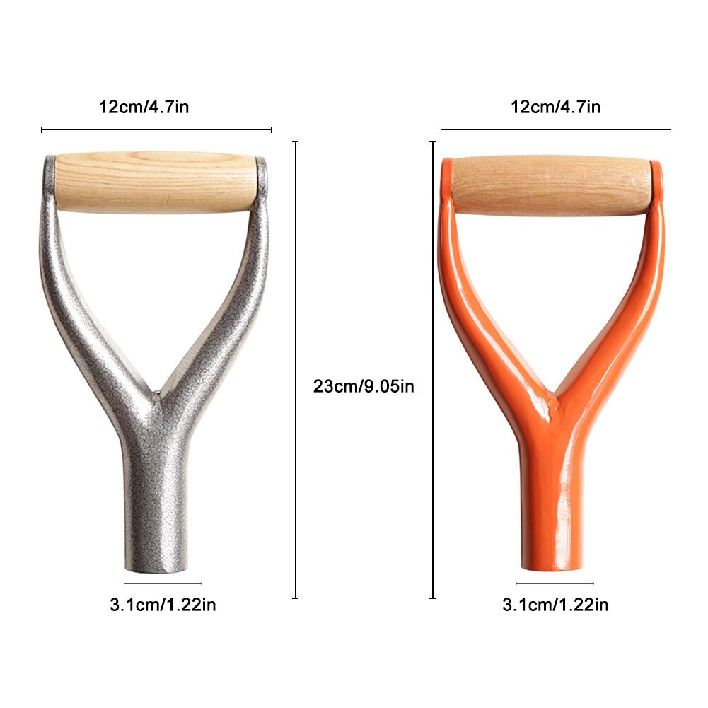 Herramienta de jardín Y Grip reutilizable, utensilio práctico para el hogar, mango de pala de instalación de hierro sólido, mango multiusos, herramienta de jardín de repuesto
