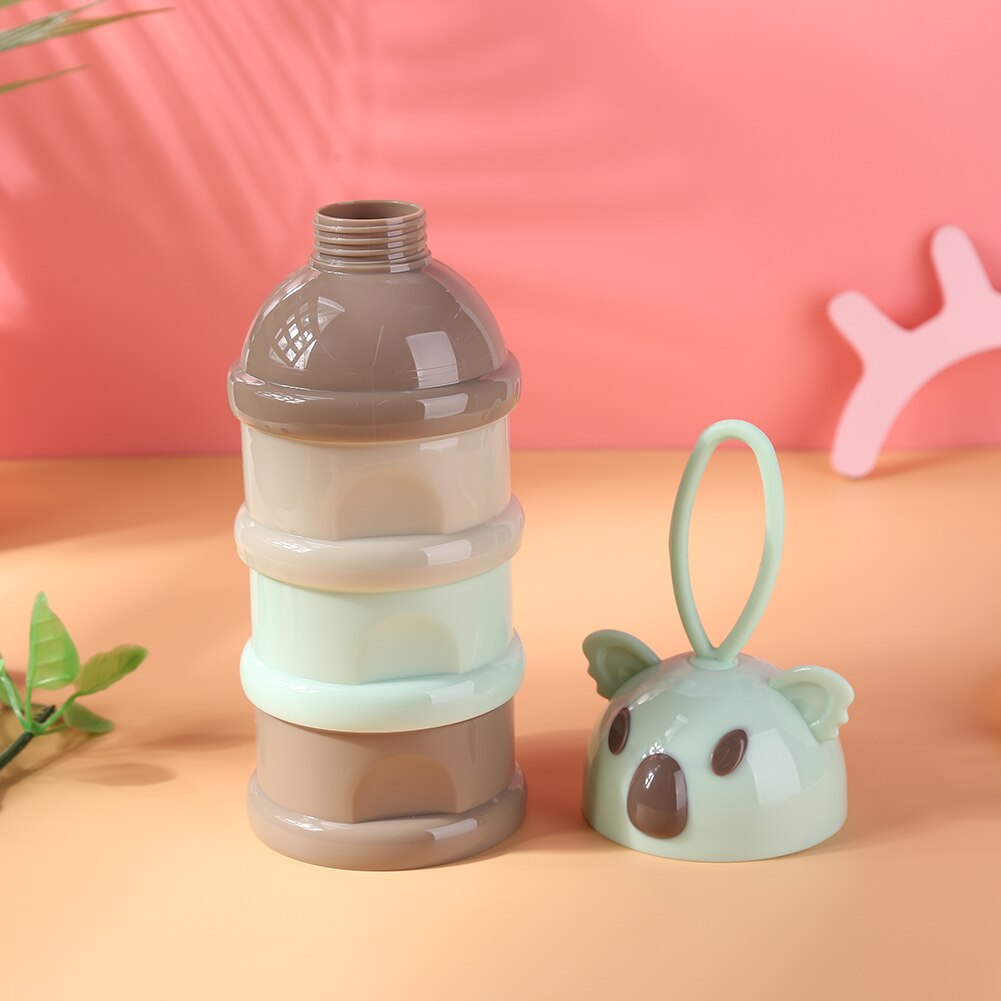 3 Layer Bear Style Portable Baby Food Storage Box Bear Shape Essential Milk Powder Container Baby Snacks Cereals Fruit Container