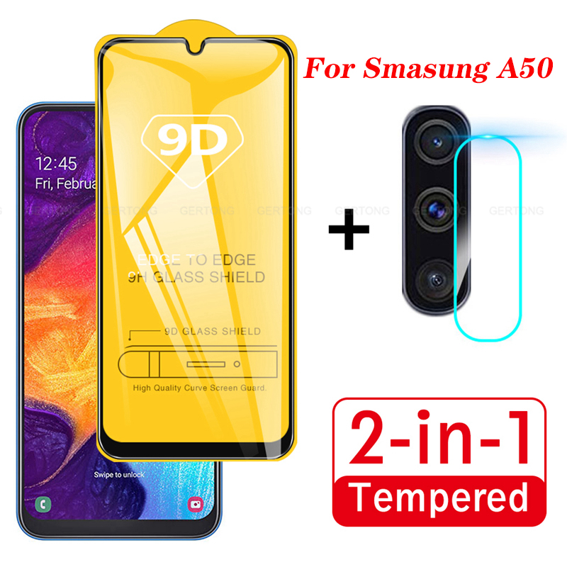 2 In 1 Voor Samsung Galaxy A50 Camera Lens Film 9D Screen Protector Beschermende Gehard Glas Voor Galaxy Sm a50 A505F S A51