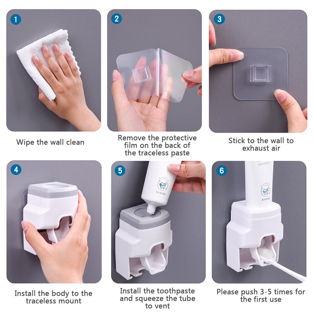 Automatic Toothpaste Dispenser Bathroom Toothbrush Holder Wall Mount Toothpaste Squeezer For Toilet Home Bathroom Accessories