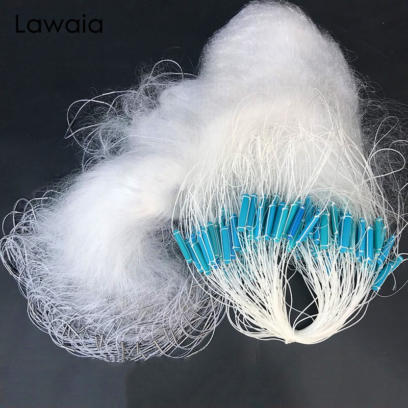 25m 3 layered fishing net Layer Gill Net 100m x 3m 7x7cm Mesh with Float / 82.02 * 4.27ft First Mesh 3 Layer Sinker Fishing Gear