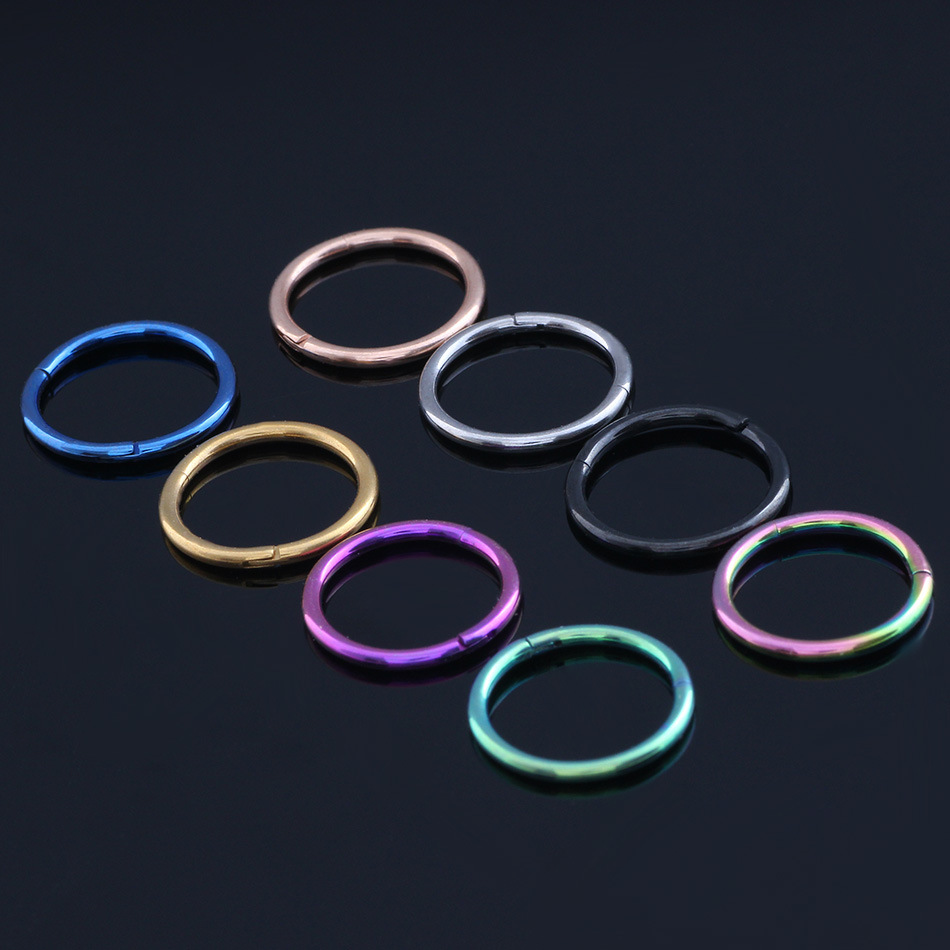 Stainless Steel Piercing Nose Ring Hoop For Women Girls Korean Hinged Segment Earring Nostril Rings Body Punk Jewelry