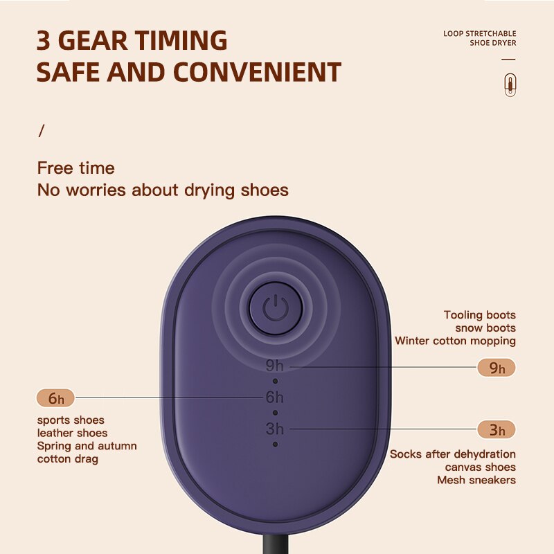 Youpin Sothing scarpa asciugatrice Loop scarpe elettriche estensibili asciugatrice PTC riscaldatore portatile sterilizzazione multieffetto deodorizzazione
