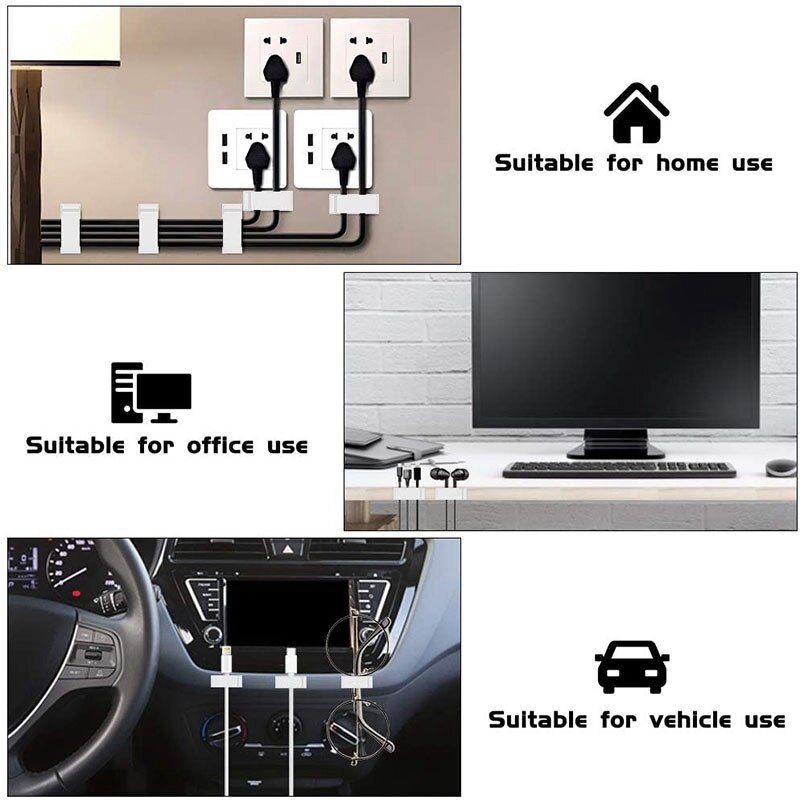 200 stück Kabel Klemme Selbst-Klebstoff, Kabel Verwaltung Clips für PC Kabel, TV Kabel, Audio- Kabel, Haus, Büro