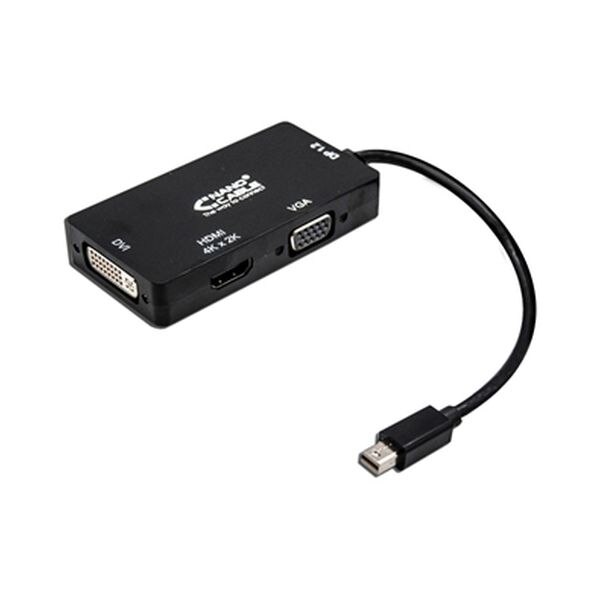 Mini displayport auf VGA/DVI/HDMI adapter 3 en 1 NANOCABLE 10.16.3302-BK Schwarz
