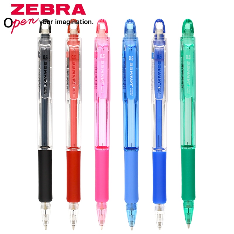 ZEBRA-lápiz de actividades de belleza auténtica, KRM-100-BL de 0,5mm, estilo clásico, bolígrafo Simple y transparente, punta retráctil, portalápices de goma
