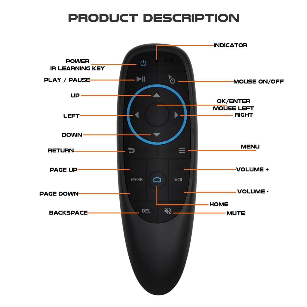 G10BTS Air Mouse IR Learning Gyroscope Bluetooth 5.0 Wireless Infrared Remote control for android tv box Powerpoint Presenter