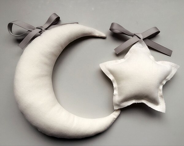 Clouds Hanging Decor Star Moon Baby Tent Mosquito Net Decoration Kids Photography Accessories Baby Room Decorations for Children: White Moon and Star