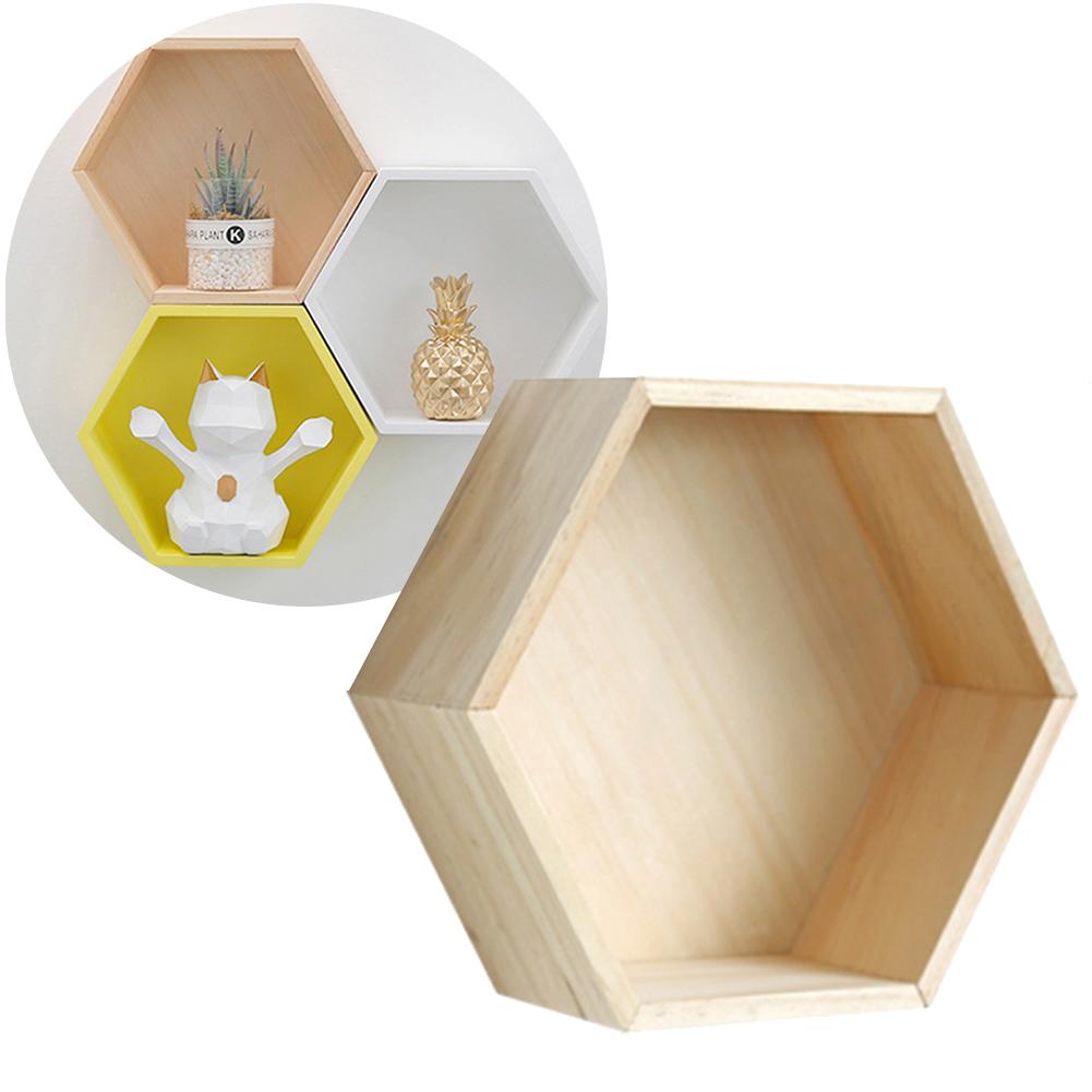 Décor mural pour bureau et maison | Style nordique, cadre Hexagonal en bois, pour livres jouets, étagère de rangement, pour décoration de maison, chambre d'enfant