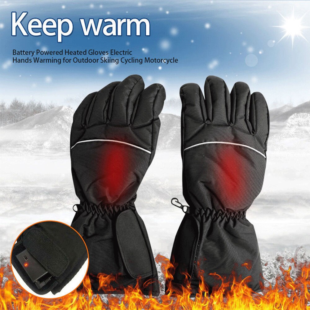 Vinter varmt genopladeligt elektrisk batteri opvarmet handsker til motorcykel udendørs