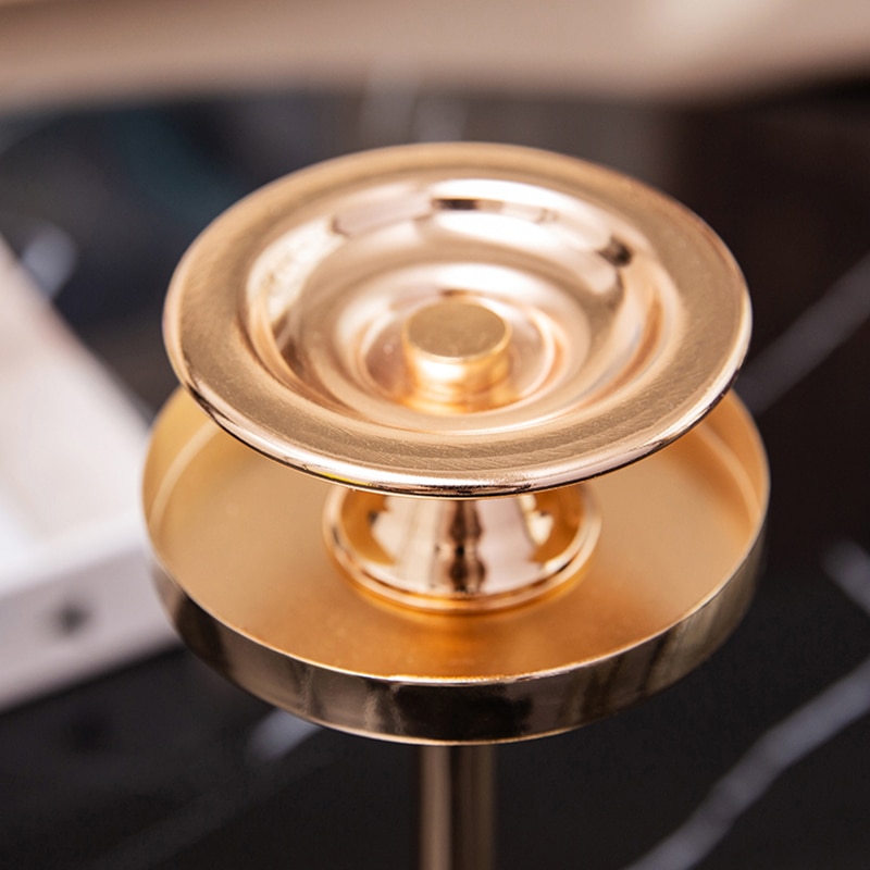 Nordic Metal Gold Tealight Candle Holders For Wedding Decorations With Glass Cover Windproof Candle Holder