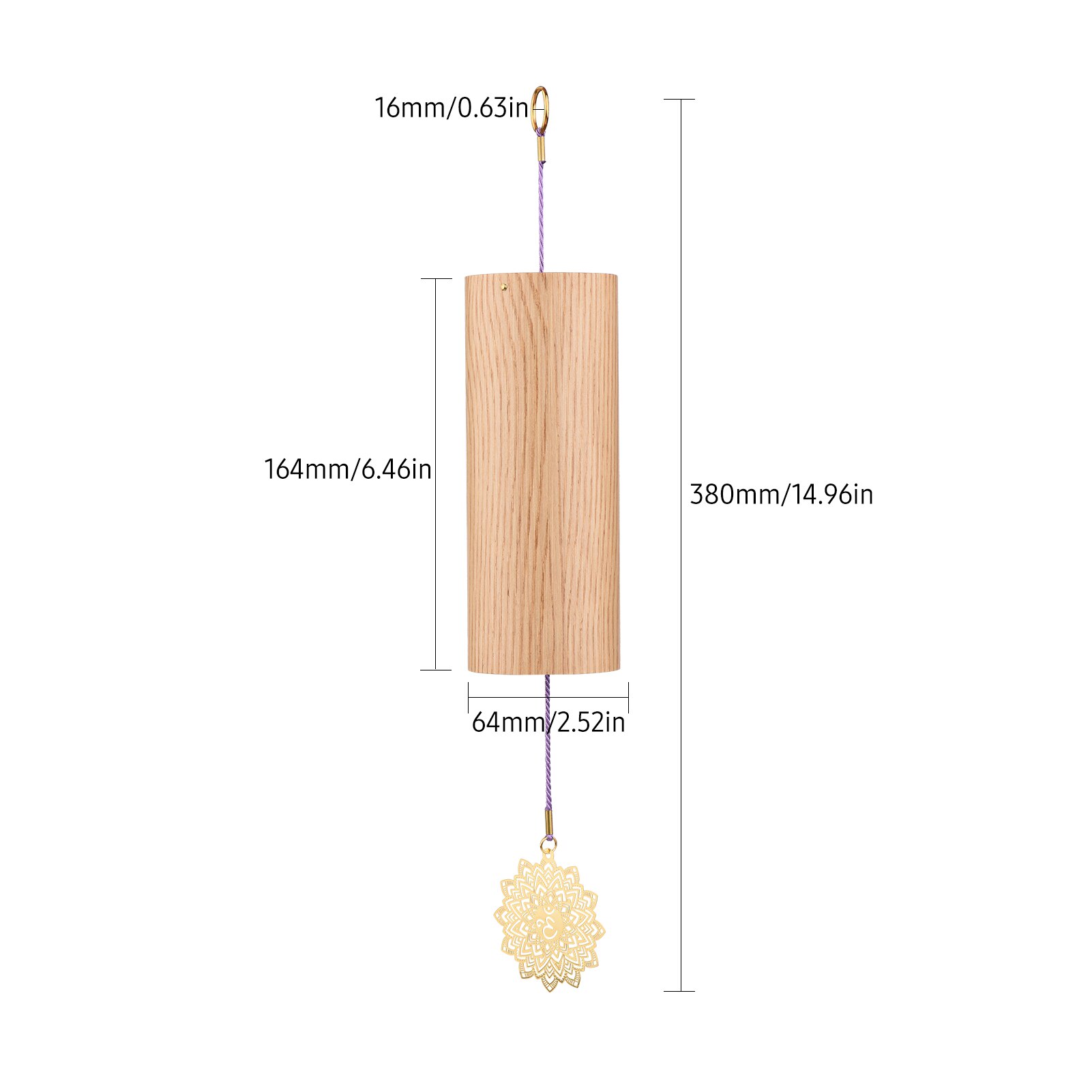 Chakra Chimes Natural Bamboo Wind Chimes Meditation Chord Windchime Windbell for Outdoor Garden Patio Home Decoration Zen