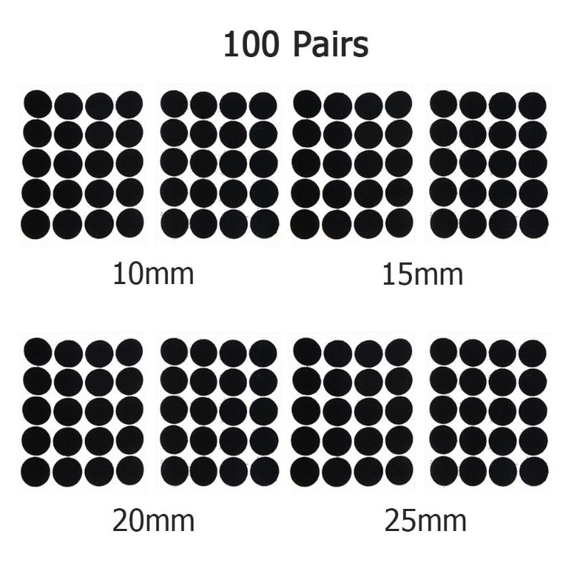 10/15/20/25mm paar 100 set nylon + plakstippen dubbelzijdige sticker nylon sterke zelfklevende naaigereedschap stickers