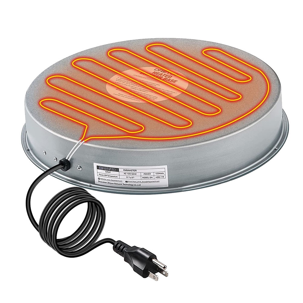 125W Poultry Waterer Drinker Heated Base Automatic Safe Chicken Coop Heater for Winter Deicer 30° C Constant Temperature Plug