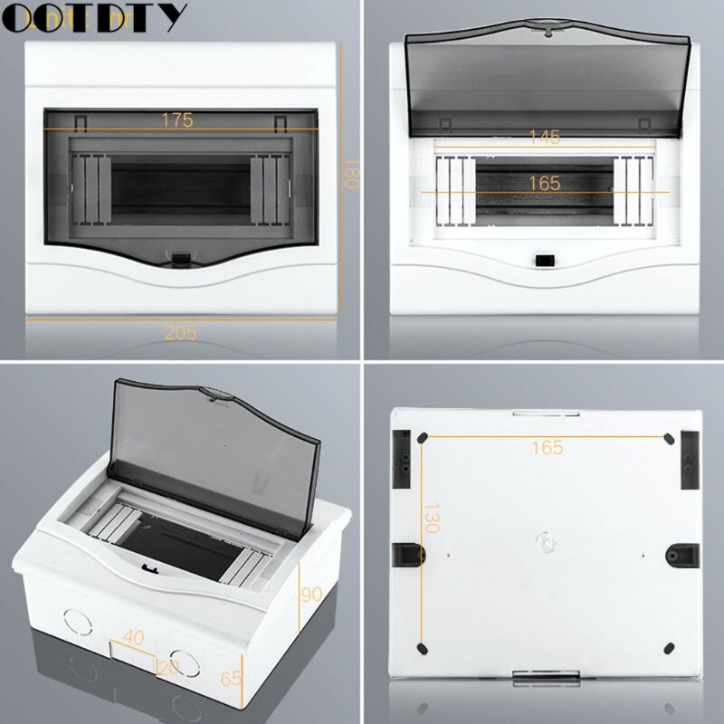 Plastic Electrical Distribution Box Home Lighting Box for 2-4/5-8/9-12 Ways Surface Mounted Circuit Breaker