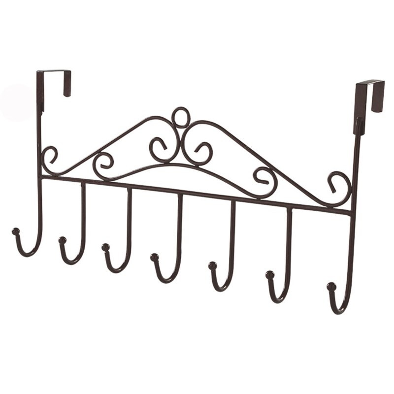 Door Rear Behind Hook Wall Mounted Storage Hanger Hook Wrought Iron Hooks for Home Bedroom Bathroom Hat Coat Clothes: Dark Khaki