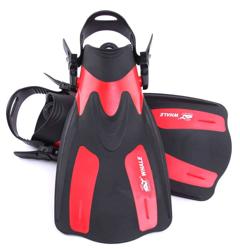 Aletas de buceo ballena ajustables para adulto, zapatos cortos de buceo, aletas de natación, aleta de pie, aletas de buceo con talón: FN202 / XS-M