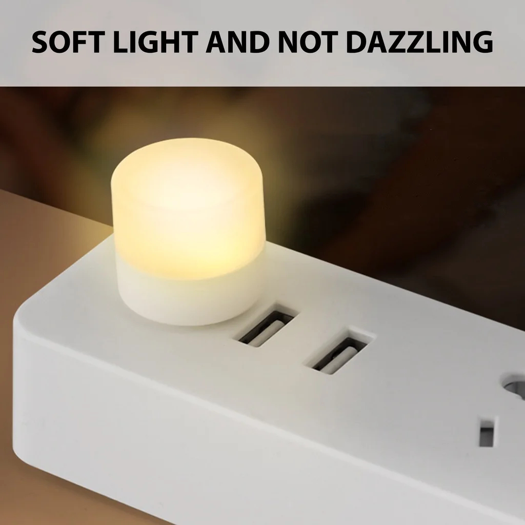 1/10PCS USB Plug Lamp 5V 1W Bright Eye Protection Book Reading Light Mobile Power Charging Warm White USB Small LED Night Light