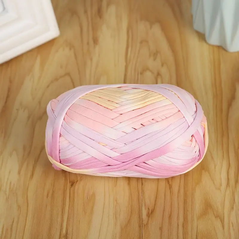 Katoen platte draad DIY T-shirt garen haak snoep kleuren naaien & breien benodigdheden materialen voor tas pantoffels sandalen handgemaakt: Goud