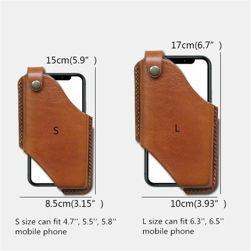 Atualizar novo vintage coldre de loop celular viagem caminhadas telefone caso cinto adereços da cintura couro do plutônio bolsa telefone carteira