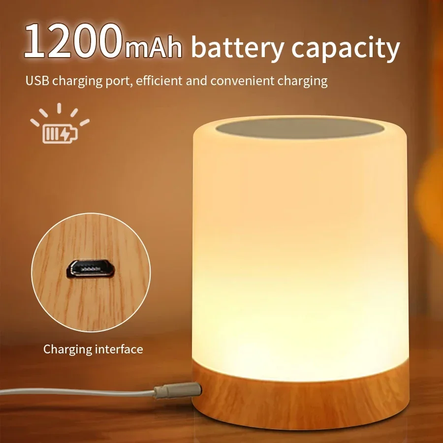 LED Tisch Lampe berühren Nacht Nacht Lichter RGB USB Aufladbare Nachtlicht Für Schlafzimmer Esszimmer Schreibtisch Dekoration Beleuchtung