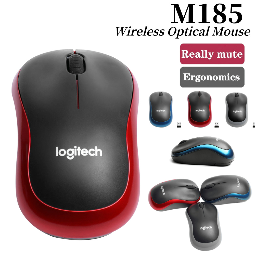 Logitech m185 draadloze usb nano ontvanger 1000 dpi 2.4ghz optische kantoor game muis met usb nano ontvanger voor pc mac laptop