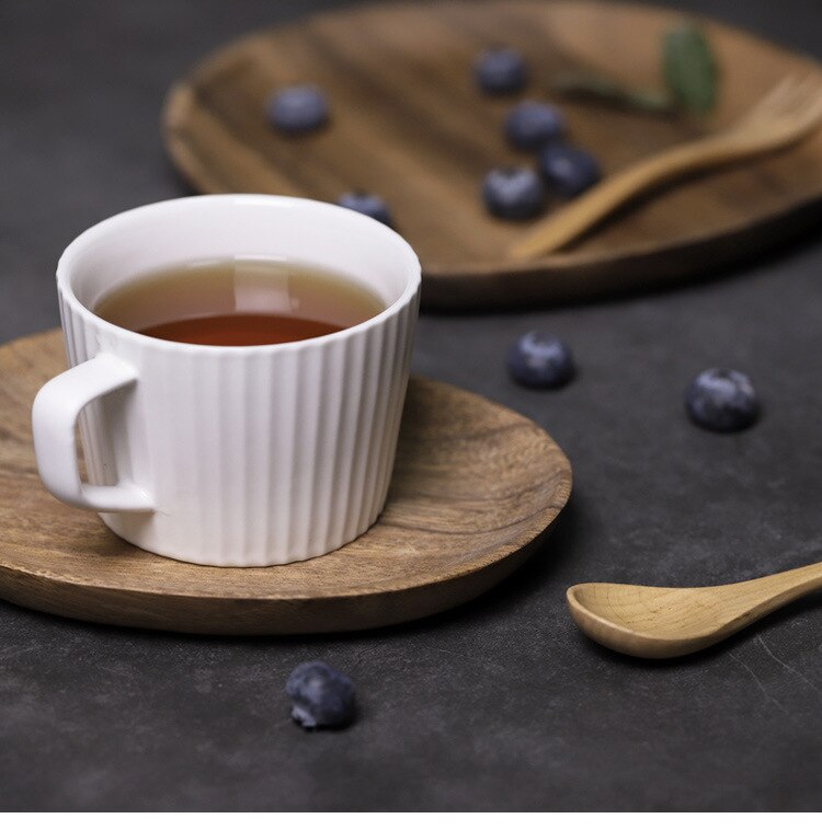 Whole Wood lovesickness Wood Irregular Oval Solid Wood Pan Plate Fruit Dishes Saucer Tea Tray Dessert Dinner Plate Tableware Set