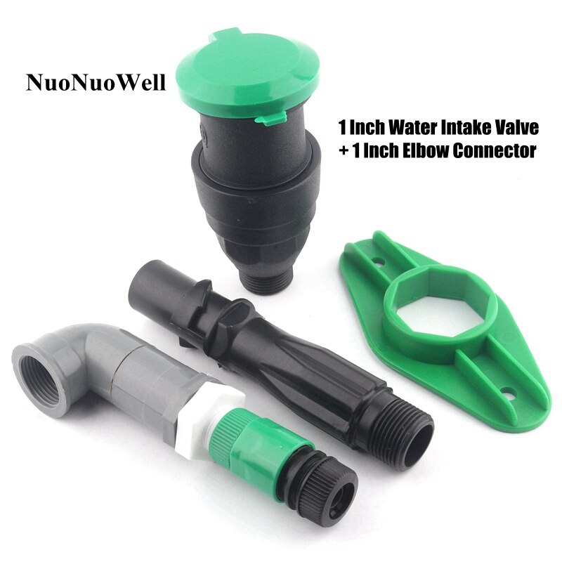 3/4" 1" Male Thread Plastic Quick Water Intake Valve Garden Lawn Irrigation Car Washing Connection Water Hydrant Elbow Connector: 1 Inch Valve Elbow