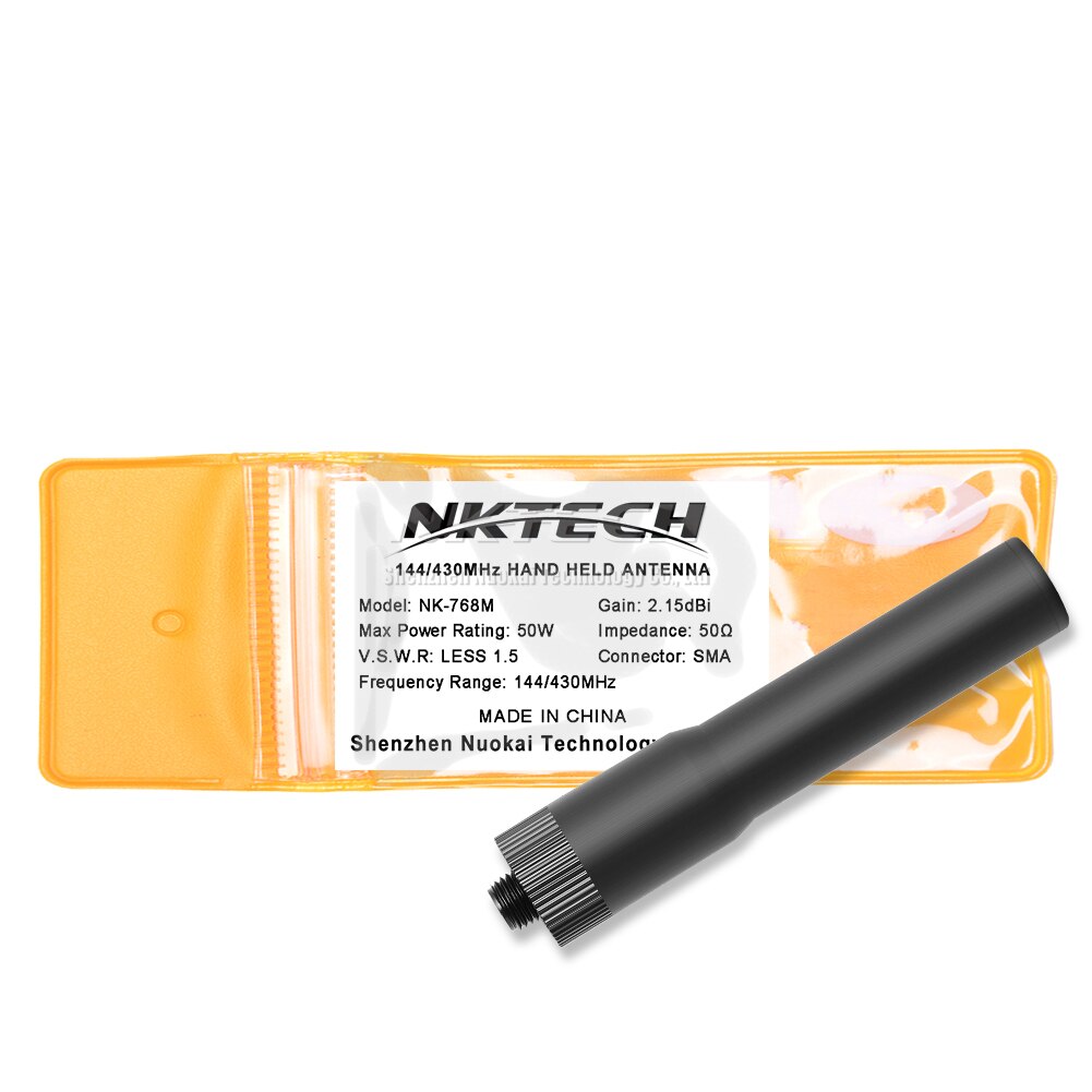 NKTECH – antenne SMA-F double bande 10W pour BaoFeng Pofung UV-5R UV-6R UV-5X GT1 GT-3 GT-3TP GT-5TP UV-B5 UV-82 R760 UV-9R UV-5RB HYT: NK-768M 10W 72mm