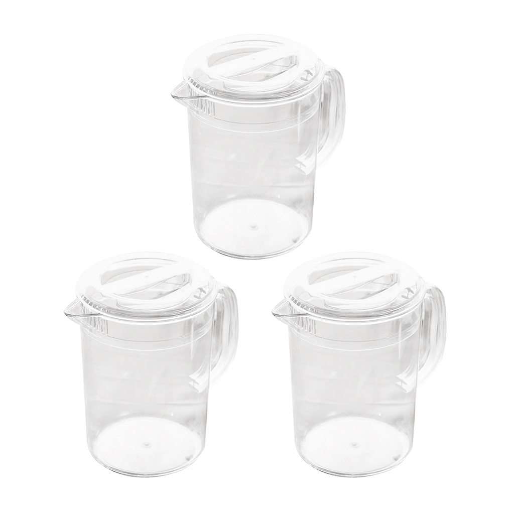 3Pack Acrylic Pitcher with Lid for Water, Tea, Lemonade, Milk Storage 1.5L