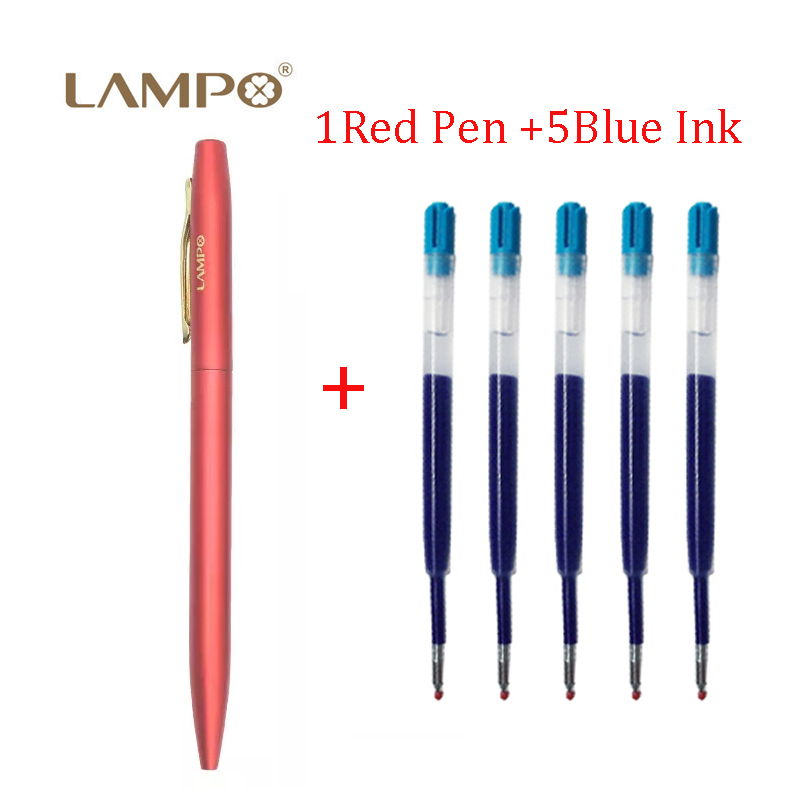 LAMPO Metal Sign Pens Luxury 0.5MM Black Gel Ink Pen Smooth Writing ручка Office School Stationery Supplies boligrafos