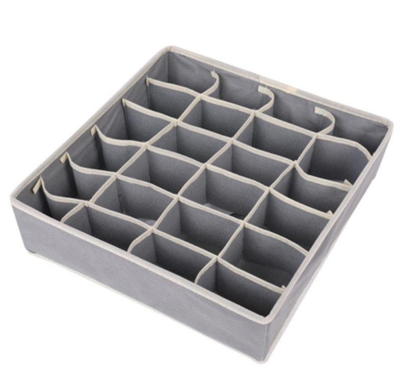 6/7/8/24 Grids Ondergoed Beha Opbergdoos Opvouwbare Opbergdoos Lade Organisatoren Sokken Opbergtas Kast Sokken opbergdozen: 24 Slots Gray