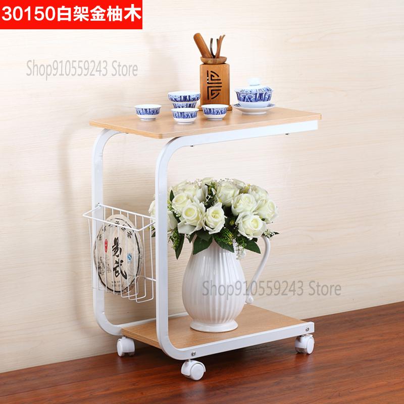 Side Table Movable Solid Wood Small Coffee Table Simple Living Room Sofa Side Table Side Cabinet Nordic Corner Table Bedside Sma: 17