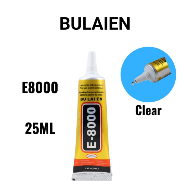 15ml 25ml 50ml 110ml bulaien  e8000 klar kontakt telefon reparation klæbende fiber klud gør-det-selv metal trælim med præcision applikator: Bulaien  e8000 25ml