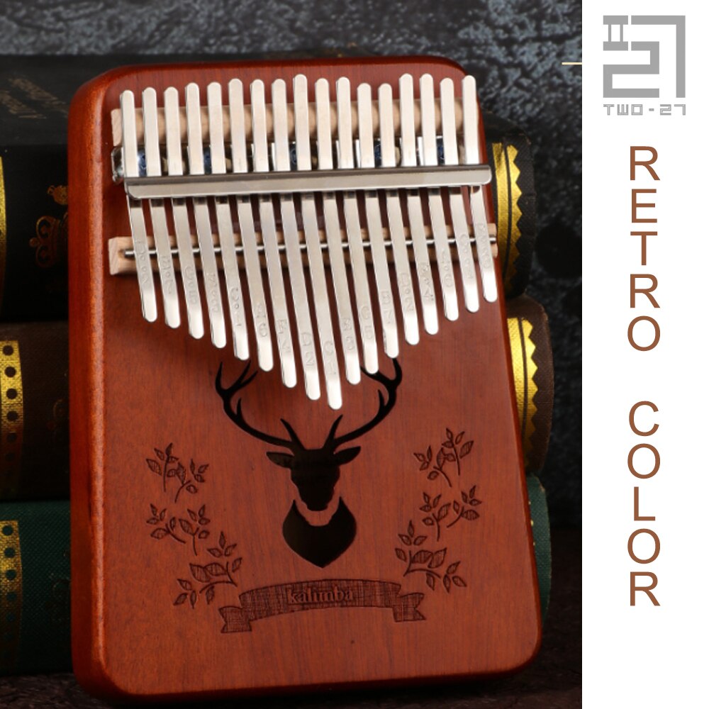Kalimba Afrikaanse 17 Keys Knoppen Duim Piano Likembe Mbira Drum 17-Key Sanza Voor Beginner Kind Kids Chromatische Musical instrument: Licht Geel