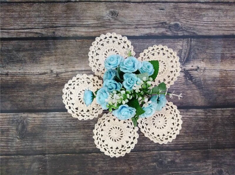10CM Ronde Vintage Katoen Kant Placem Op Handgemaakte Tafel Plaats Mat Doek Thee Kopje Koffie Coaster Bruiloft Kleedje Keuken kerst