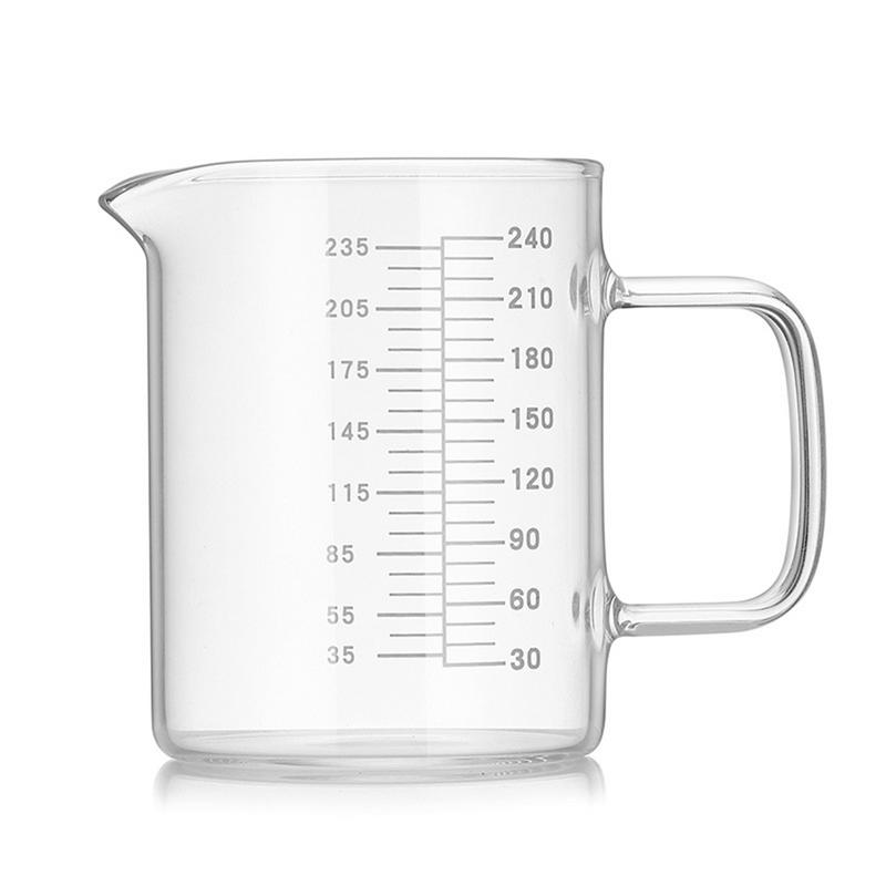 240ML Transparent Measuring Cup With Graduated Scale Borosilicate High Temperature Resistance Microwave Heating Milk Cup