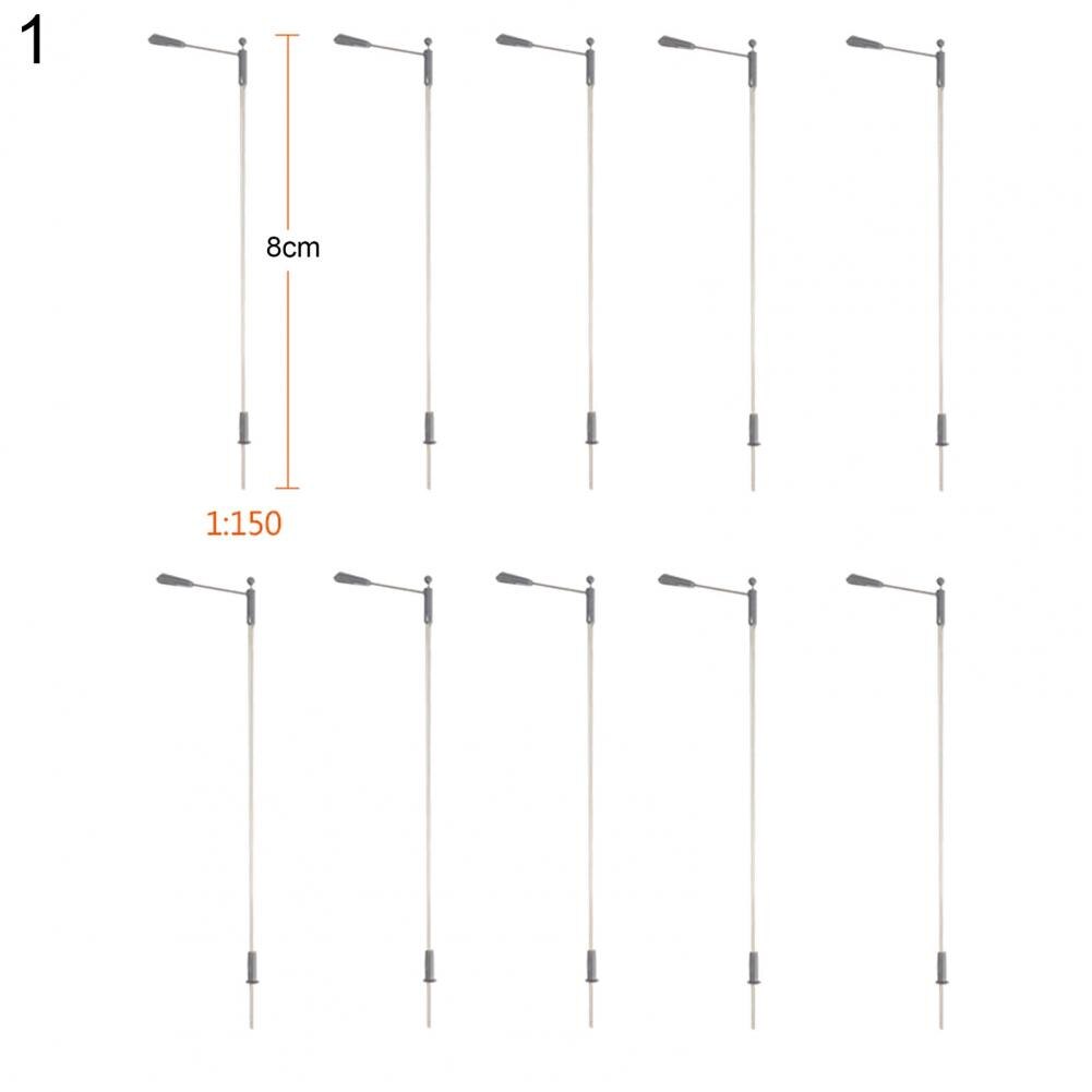 10Pcs Double Head Street Light Model LED Lighting Sand Lamp Railway Road Decor Street Light Model Lamp Railway Road Decor: 1